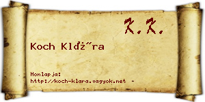 Koch Klára névjegykártya